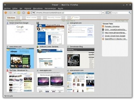 Tracer, extensión que acerca a Firefox la "nueva pestaña" de Opera y Chrome