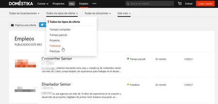 ドメスティカのフリーランスの仕事