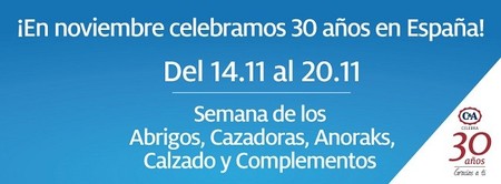 C&A oferta un 30 % de descuento en abrigos hasta el día 20