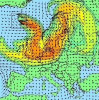 Sigue el camino de la nube de ceniza volcánica en línea