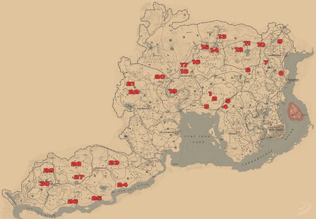 Ubicacion Fosiles Dinosaurio Red Dead Redemption 2