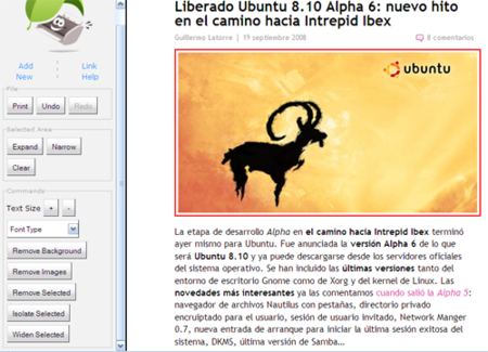Imprime webs seleccionando sólo lo que quieres con Print Whay You Like