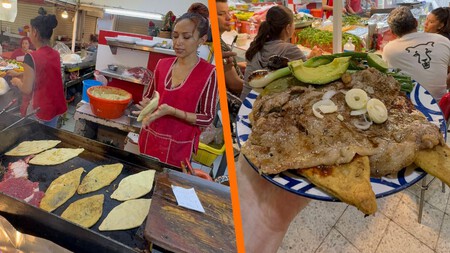 Este es el local dentro de un mercado en CDMX donde tienen un paquete de huaraches con costilla en 110 pesos