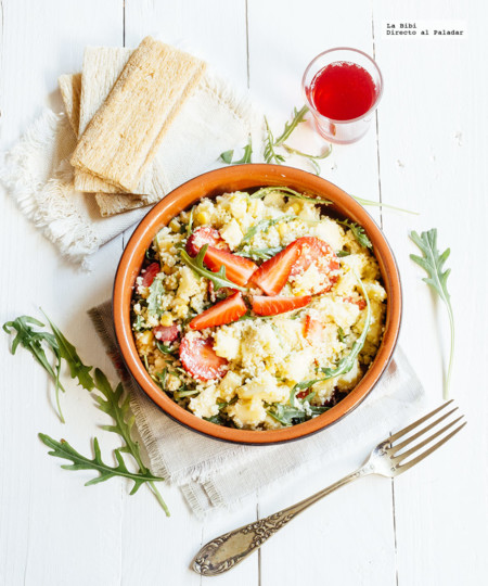 Ensalada de sémola y frutas. Receta de primavera