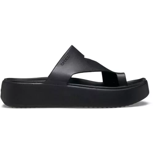 Crocs Mujer Getaway Platform Toe Loop Sandalia, Black, 38/39 EU