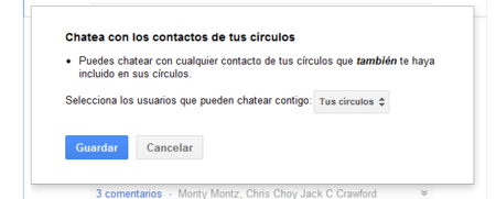 Ya puedes chatear con los usuarios de Google+ que sigas y que te tengan en círculos