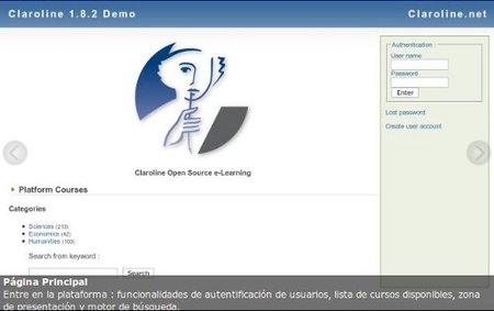 Plataforma de e-learning Claroline de código abierto