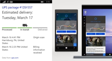 Cortana pronto permitirá hacer seguimiento a envíos de UPS