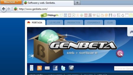 Versión de Firefox con las pestañas en la barra de título