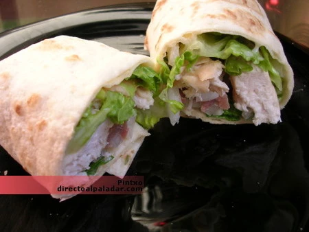 Wrap cesar pollo. Receta