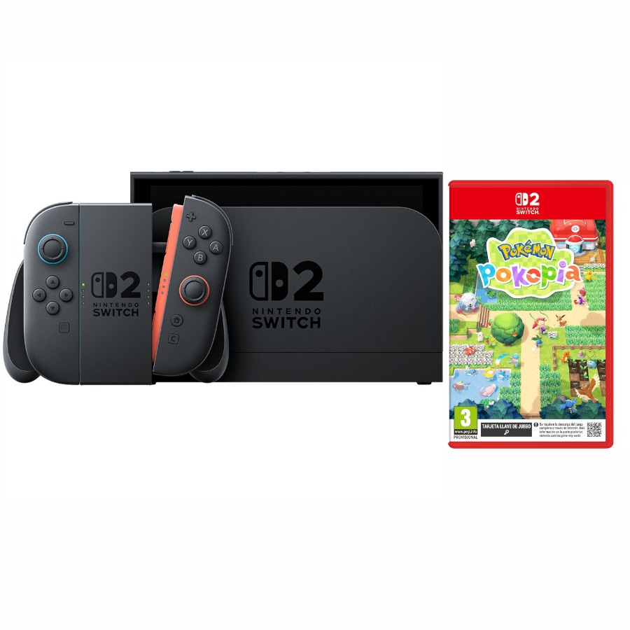 Nintendo Switch 2 + Pokémon Pokopia + llavero