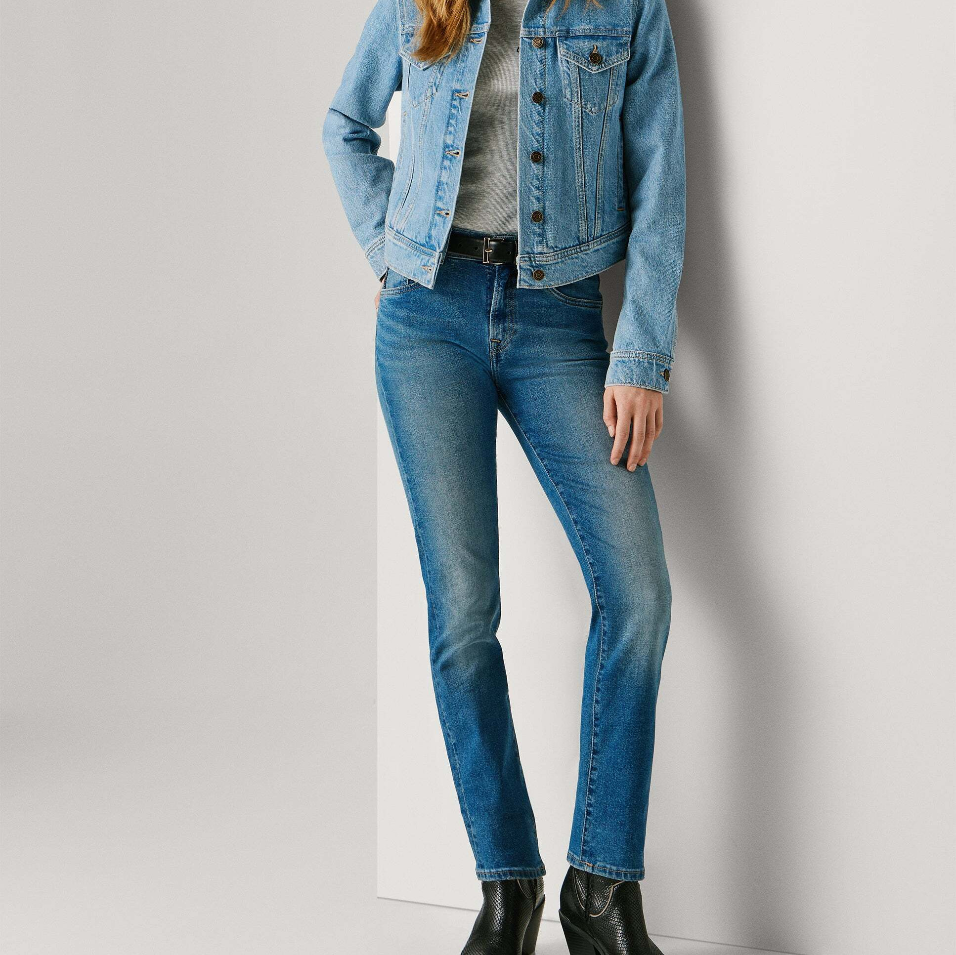 Grace - Pepe Jeans - jeans fit slim y tiro medio - Azul