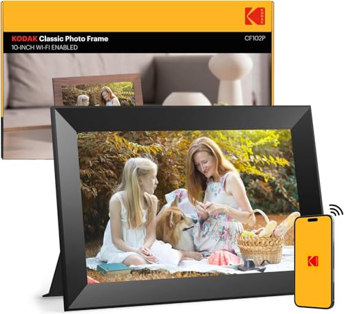 Kodak Marcos Fotos Digitales WiFi de 10.1 Pulgadas con Pantalla Táctil IPS en Alta Definición, 32 GB RAM y Capacidad de Compartir Fotos y Videos Mediante la App