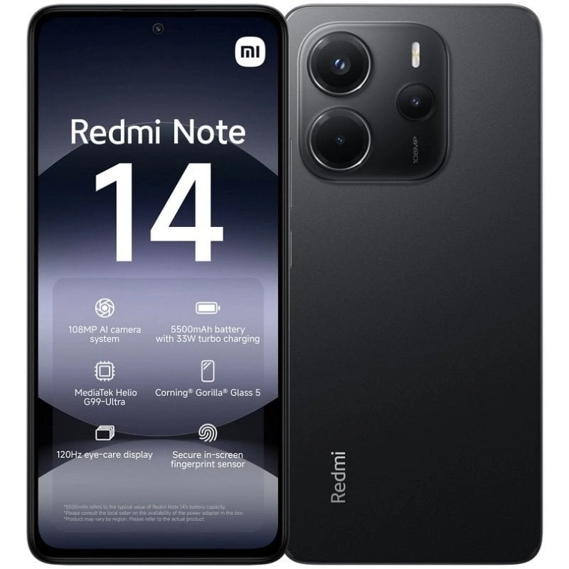 Xiaomi Redmi Note 14 4G 8/256GB Negro Medianoche Libre Versión Importada