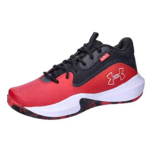 Under Armour UA Lockdown 7 Zapatillas de Baloncesto para Hombre y Mujer, Deportivas Unisex con mediasuela de EVA, Color Rojo/Negro/Rojo, 45.5 EU