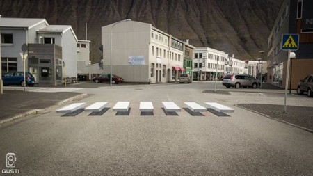 En Islandia ya han estrenado estos pasos de peatones en 3D que parecen flotar sobre el asfalto... ¡y molan!