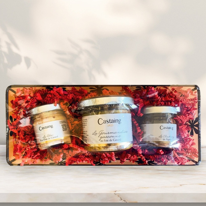 Castaing - pack de foie gras de pato, chutney de higos y paté de pato 