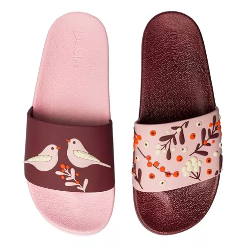 Dedoles Chanclas Unisex Hombre Mujer y Niños Sandalias diseños divertidos Libros Pizza Flores Fiesta Café Regalo