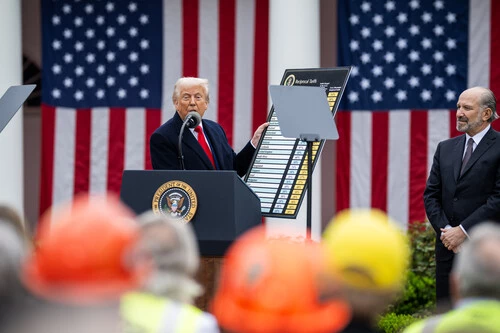 Trump Showing A Chart With Reciprocal Tariffs