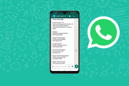 La OMS lanza un bot oficial para WhatsApp para mantenerte informado del coronavirus
