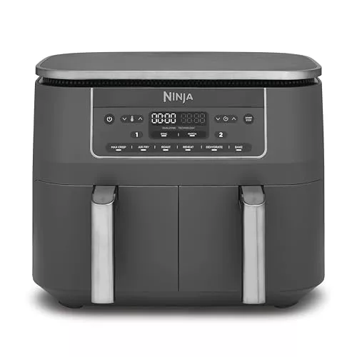 Ninja, Freidora de Aire con Compartimento Doble, Gris Metalizado, DZ300EU