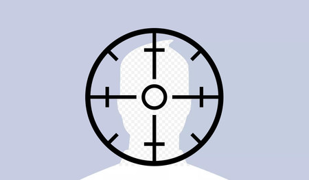 Avatar por defecto de Facebook con un punto de mira