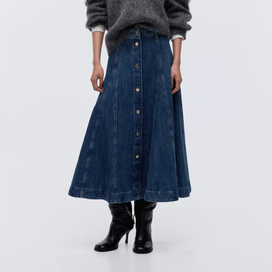 Falda vaquera evasé