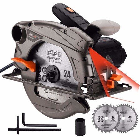 Cupón de descuento de 19 euros en la sierra circular Tacklife de 1500W: aplicándolo se queda en 35,99 euros con envío gratis