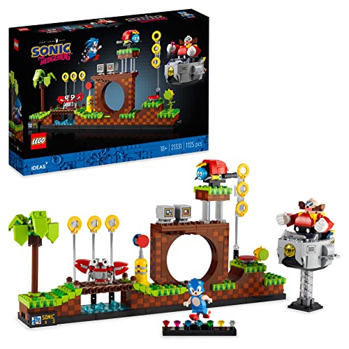 LEGO Ideas Sonic The Hedgehog – Green Hill Zone, Maqueta para Construir Adultos, Set con Dr. Eggman, Regalo Inspirado en Videojuego de los 90 para Hombres y Mujeres 21331