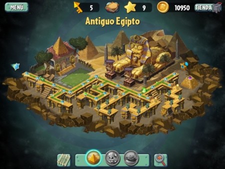 El antiguo Egipto es una de las tres grandes zonas del juego. Cada nivel se puede repetir hasta cuatro veces con nuevos objetivos en cada ocasión.
