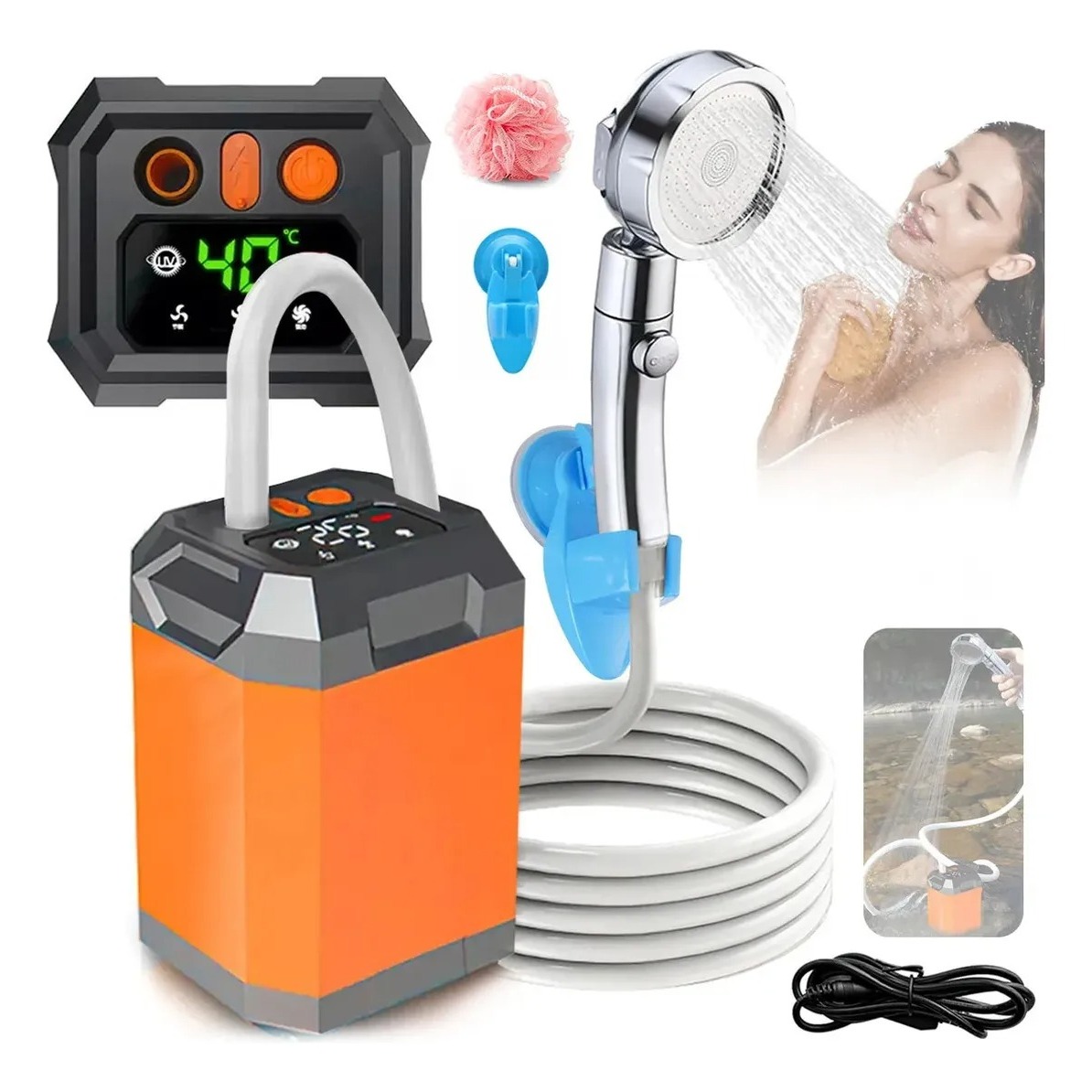Regadera portátil recargable - Naranja