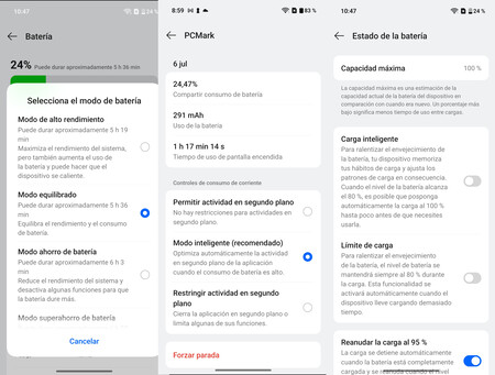 Capturas Modos Bateria Oneplus Nord 5