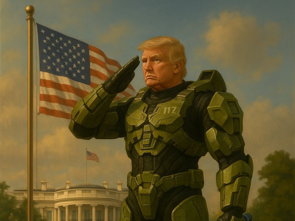 GameStop declara el fin de la guerra de consolas por toda la cara y Donald Trump se apunta el tanto convirtiéndose en el Jefe Maestro con la IA  GameStop declara el fin de la guerra de consolas por toda la cara y Donald Trump se apunta el tanto convirtiéndose en el Jefe Maestro con la IA