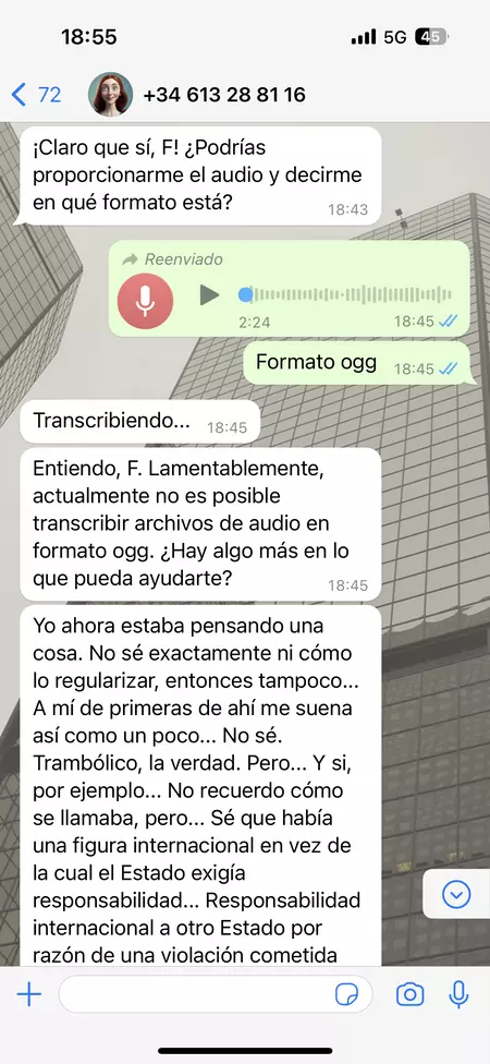 LuzIA が音声を書き起こしているスクリーンショット