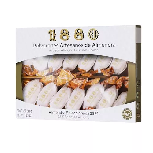 1880 - Polvorones Artesanos de Almendras, Calidad Suprema, 310 gramos
