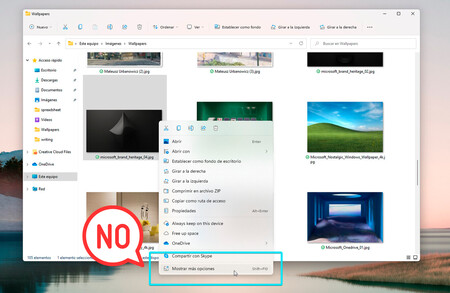 Cómo devolver el menú contextual clásico a Windows 11 para que salgan todas las opciones del click derecho