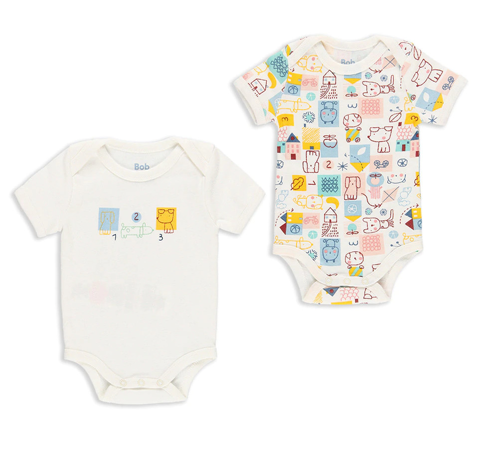 Boboli Pack 2 bodies de bebe en canalé