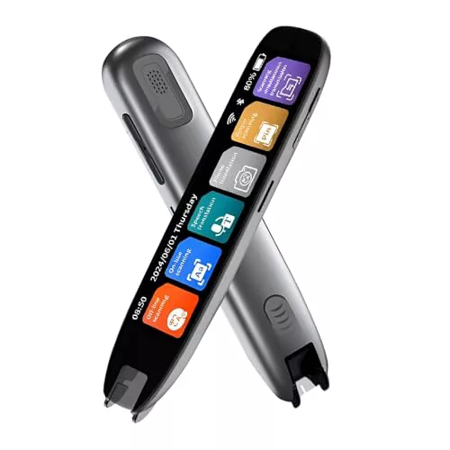 CDIYTOOL Bolígrafo traductor de escaneo, dispositivo traductor portátil de 142 idiomas, dispositivo traductor de voz, lector de escaneo digital inteligente para dislexia, compatible con traducción de