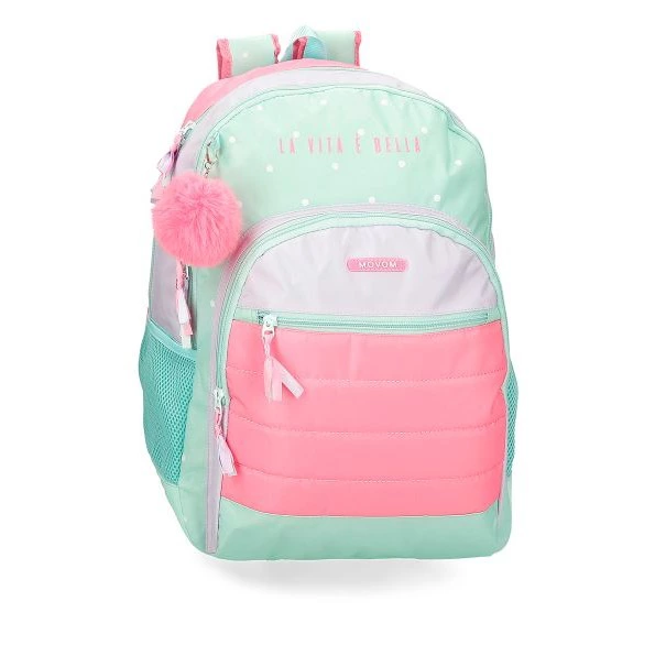 Mochila escolar La vita è Bella dos compartimentos y bolsillos laterales

