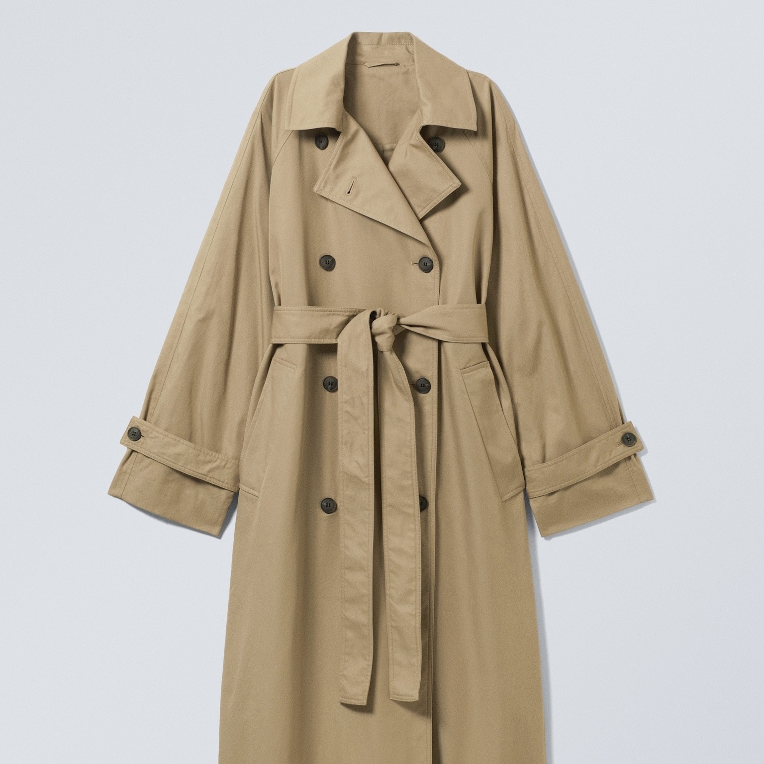 Gabardina oversize cruzada de algodón

Weekday