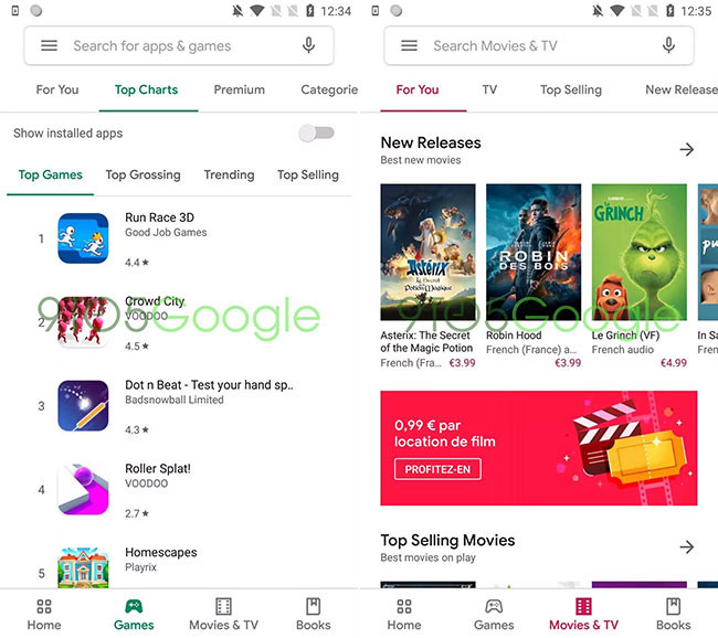Así es Google Play con el nuevo diseño Material Theming, todavía en pruebas