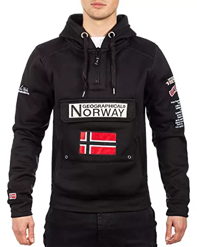 GEOGRAPHICAL NORWAY GYMCLASS Men - Sudadera con Capucha y de Bolsillo Canguro para Hombre