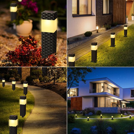 Joomer Luces Solares LED Exterior Jardin, 8 Paquete Lámpara LED Luz Solar Exterior IP65 Impermeable, Lamparas solares Jardín para Iluminación de Caminos,...