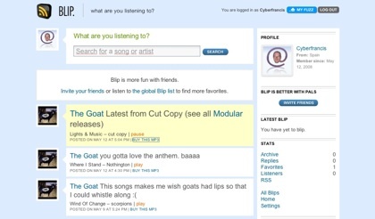 Blip, el Twitter de la música