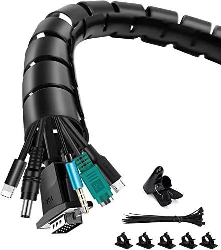 shinfly Organizador de Cables, Negro, 3m (2x1.5m)