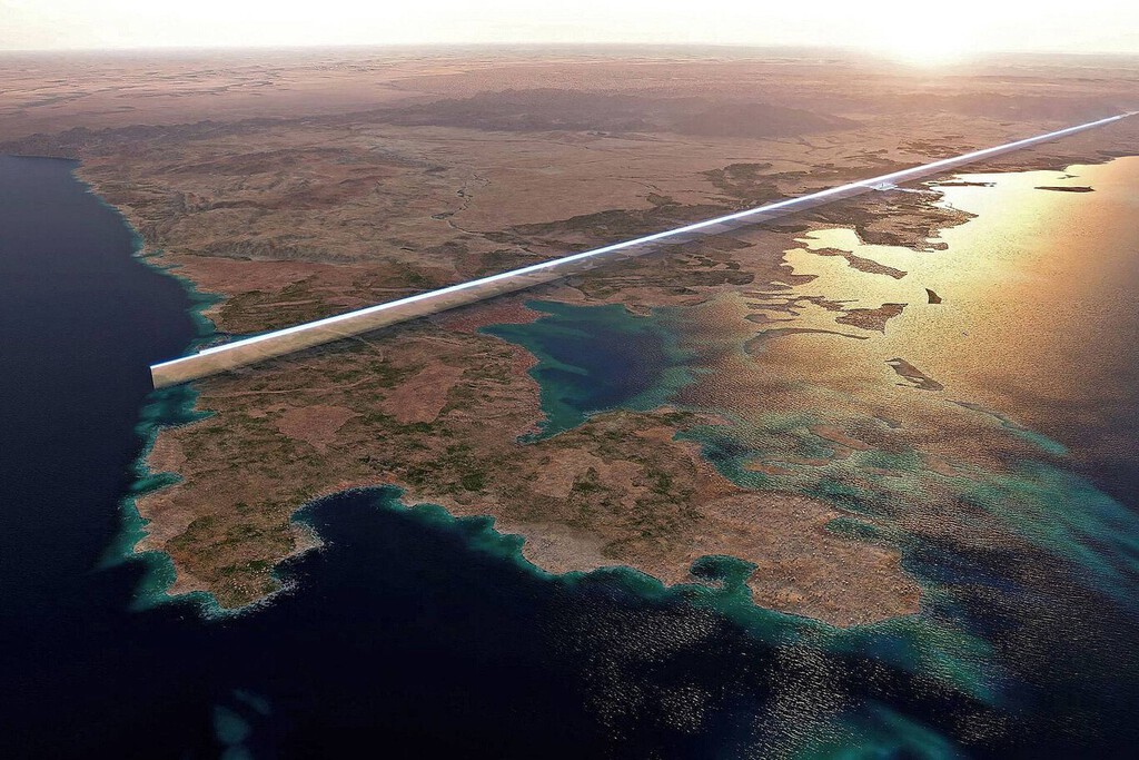 Arabia Saudí recoge cable con su faraónico rascacielos horizontal ‘The Line’: los 170 km de largo se quedan en 2,7 en 2030