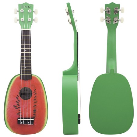 Ukelele con diseño original de sandía en eBay por un precio de 18,41 euros y gastos de envío gratis.