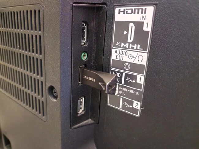 USB en una tele