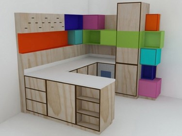 La alegría de una cocina multicolor