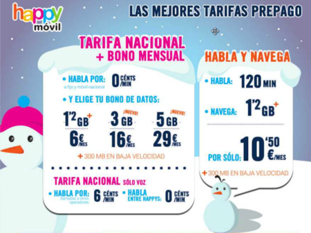Happy Móvil amplía su oferta de datos en prepago, complementando la oferta de MÁSMÓV!L